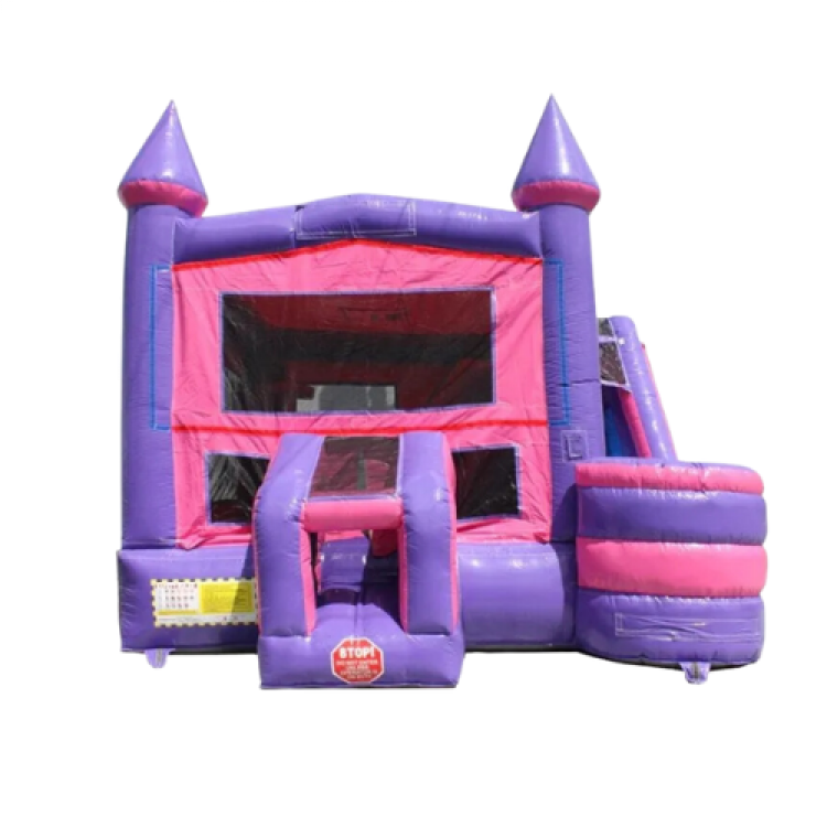 Pink Castle Bounce House with Slide Combo Wet n Dry